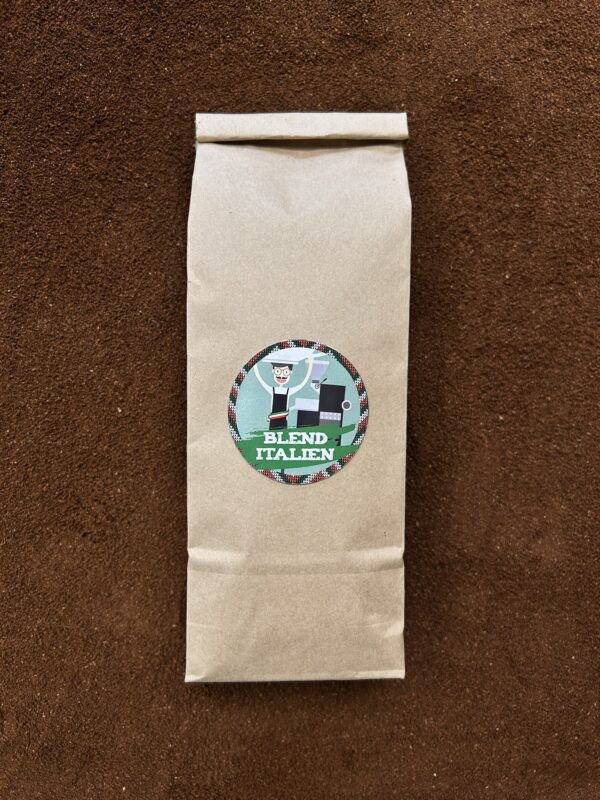 café Blend Italien, mélange artisanal corsé et harmonieux composé de 80 % Arabica et 20 % Robusta, idéal pour espresso
